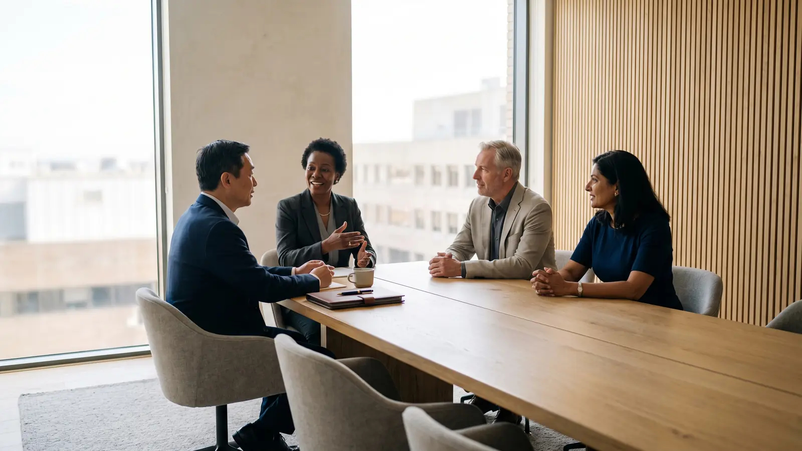 Senior executives in a Liverpool boardroom